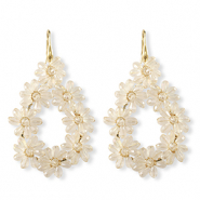 Top Faceted earrings drop Gold-Transparent