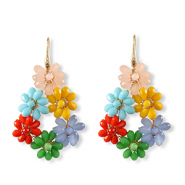 Top Faceted earrings drop Gold-Multicolour