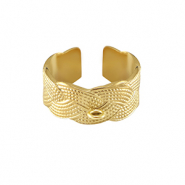 Stainless steel rings with loop Gold