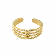 Stainless steel rings with loop Gold