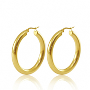 Stainless steel earrings creole 40mm Gold