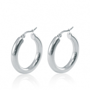 Stainless steel earrings creole 30mm Silver