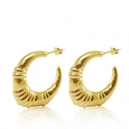 Stainless steel earrings / earpins creole oval Gold