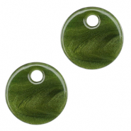 Resin pendants 12mm Moss Green