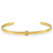 Birthstones bangle bracelet with setting for SS16 flat back Stainless Steel Gold