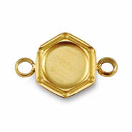 Birthstones charm with setting for SS16 flat back Stainless Steel Gold