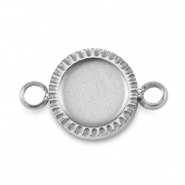 Birthstones charm with setting for SS16 flat back Stainless Steel Silver