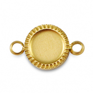 Birthstones charm with setting for SS16 flat back Stainless Steel Gold