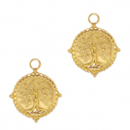 Stainless steel charms tree of life Gold