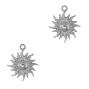 Stainless steel charms sun Antique Silver