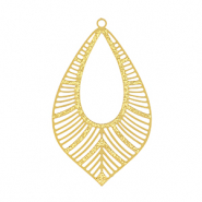 Stainless steel charms bohemian leaf Gold