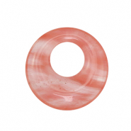 Natural stone charms glass donut 30mm Pink-Transparent