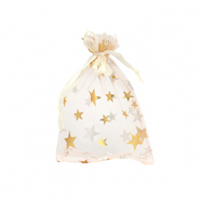 Jewellery Organza Bag 7x9cm star Apricot-Gold