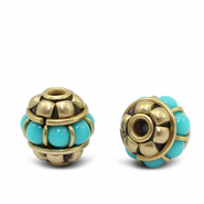 Bohemian beads Turquoise-Antique Gold