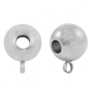Stainless steel beads with eye 10mm Silver