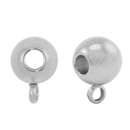 Stainless steel beads with eye 8mm Silver