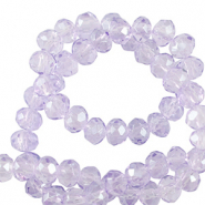 Top faceted beads 6x4mm disc Light Violet Purple
