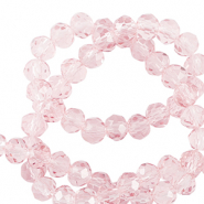 Top faceted beads 6x4mm disc Pale Pink