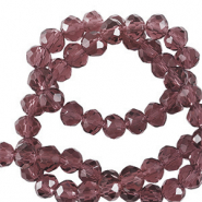 Top faceted beads 4x3mm disc Magenta Purple