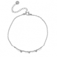 Stainless steel bracelets Silver-White