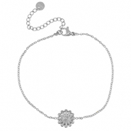 Stainless steel bracelets flower Silver