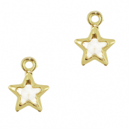 Crystal glass charms star Light Lilac-Gold