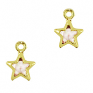 Crystal glass charms star Peach-Gold