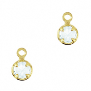 Crystal glass charms Light Sky Blue-Gold