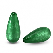 Polaris Elements drop shaped beads Polmo Agate Green