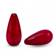 Polaris Elements drop shaped beads Polmo Crimson Red