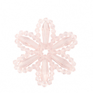 Top Faceted charms flower Pink