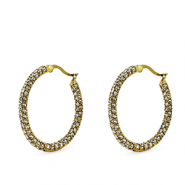 Stainless steel earrings zirconia creole Gold