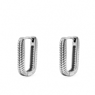 Stainless steel earrings / earpins oval Silver