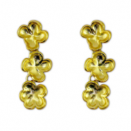 Stainless steel earrings / earpin flower Gold