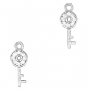 Brass TQ metal charms key Silver