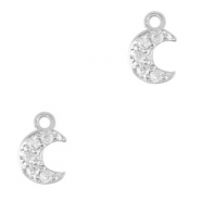 Brass TQ metal charms moon Silver