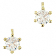 Brass TQ metal charms  zirconia Gold