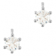 Brass TQ metal charms  zirconia Silver