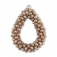 Top Faceted charms drop Taupe Brown