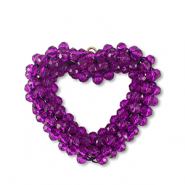 Top Faceted charms heart &nbsp;tillandsia purple