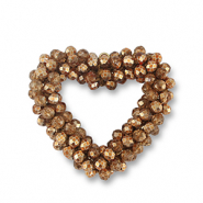 Top Faceted charms heart copper brown