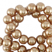 Glass pearls 8mm Taupe brown