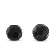 Top faceted beads 6mm round Black-Pearl Shine Coating