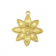 Stainless steel charms flower Gold