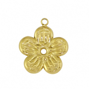 Stainless steel charms flower Gold