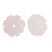 Natural stone beads Milky Quartz flower Light pink