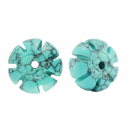 Natural stone beads Calcite flower Turquois
