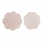 Natural stone beads Milky Quartz flower Light pink