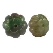 Natural stone beads agate flower Multicolour green orange