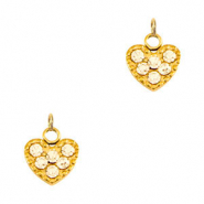 Stainless steel charms heart Gold